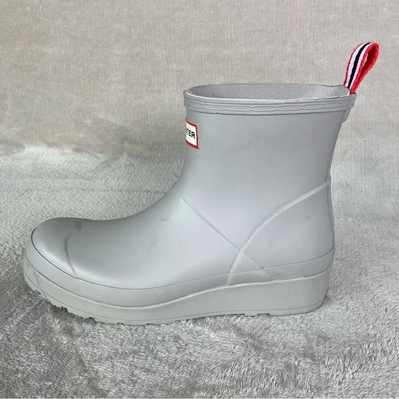 Hunter Boots Womens Size 8 Gray Play Short Rain Ankle Rubber Waterproof NEW - Picture 2 of 10